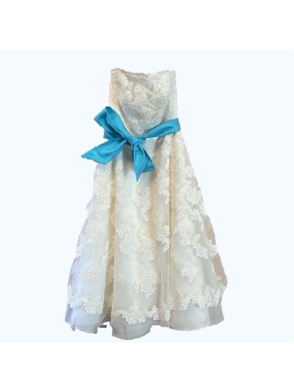 Galina Strapless Bridal or Quinceañera Gown- Midi Length - Picture 2 of 12